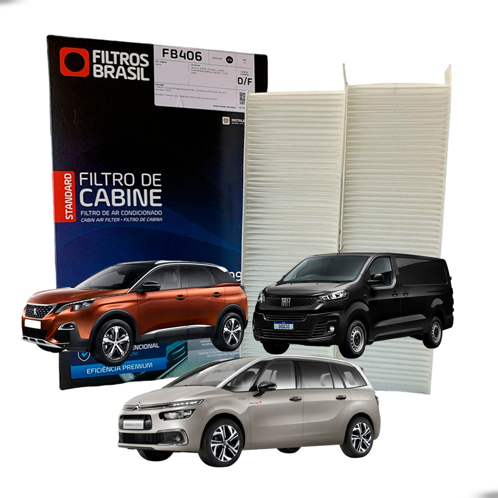 Filtro Ar Condicionado Filtros Brasil FB406 Citroën C4 Peugeot 3008 Fiat Scudo 2009-2025 Eficiência e Qualidade em Oferta na Shopee