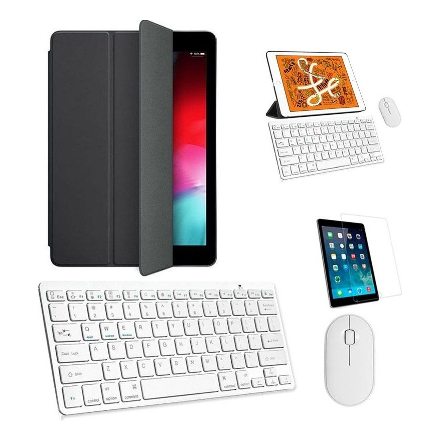 Kit Capa Smart Preto/teclado/mouse/pel iPad Air 2019 10.5