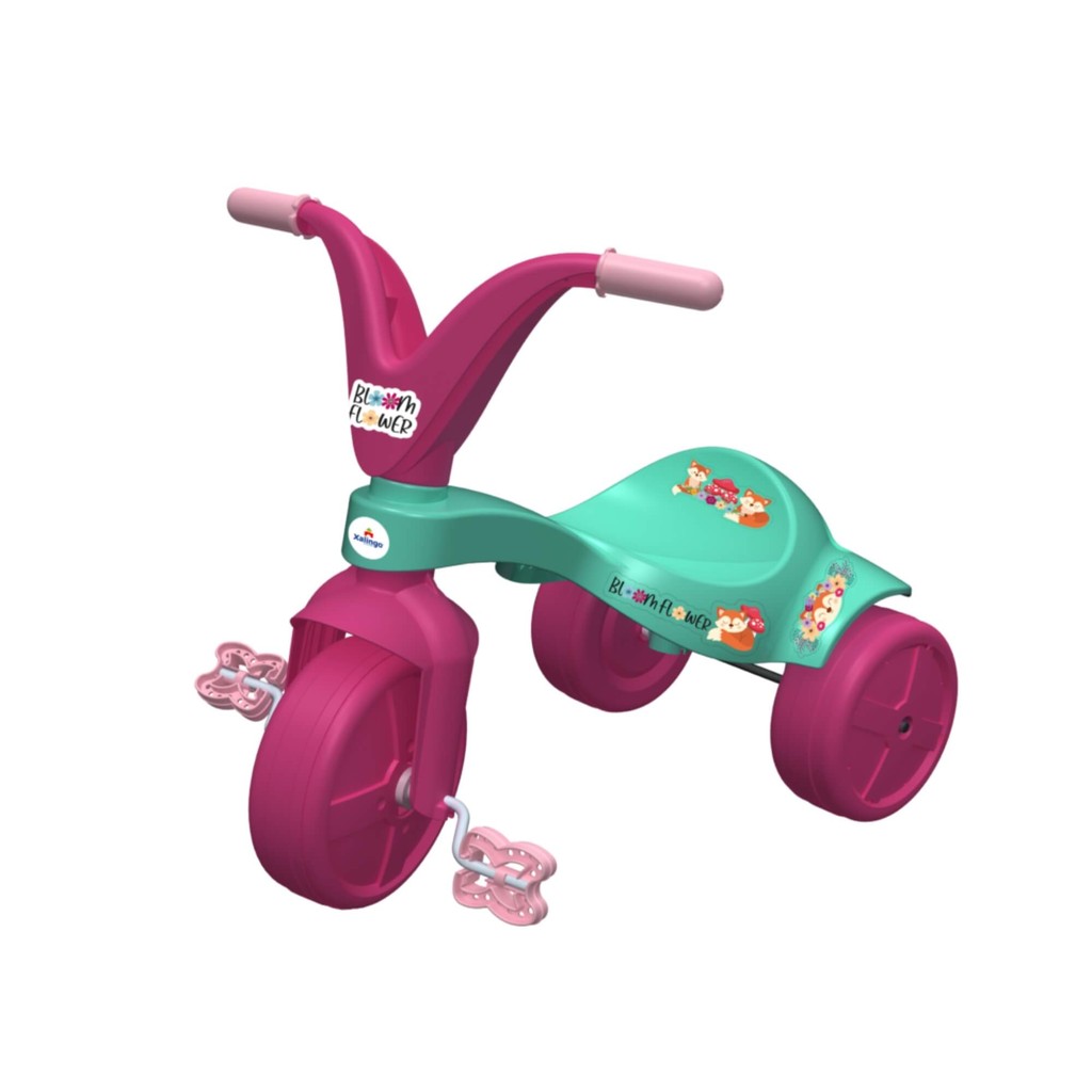 Triciclo Infantil Bloom Flower Rosa Xalingo Velotrol Criança Brinquedo Esporte Bicicleta Patinete em Oferta na Shopee