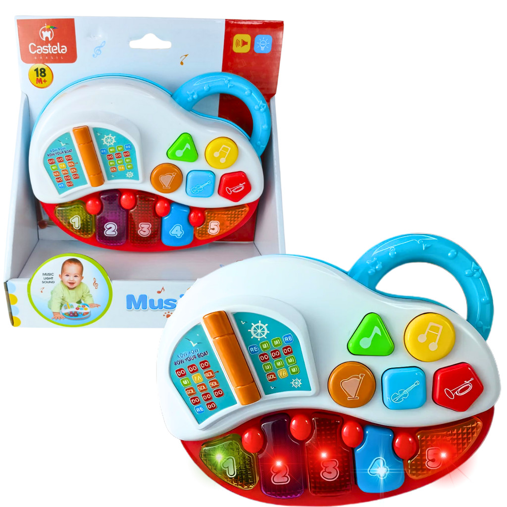 Brinquedo de Aprendizagem Piano Infantil Com Luz E Som - Castela - Mom & Baby
