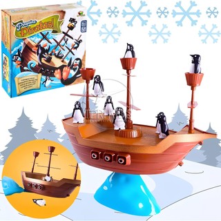 Pinguim Pirata Equilíbrio Navio Brinquedo Infantil Jogo Tabuleiro Empilhar Educativo Família 4+