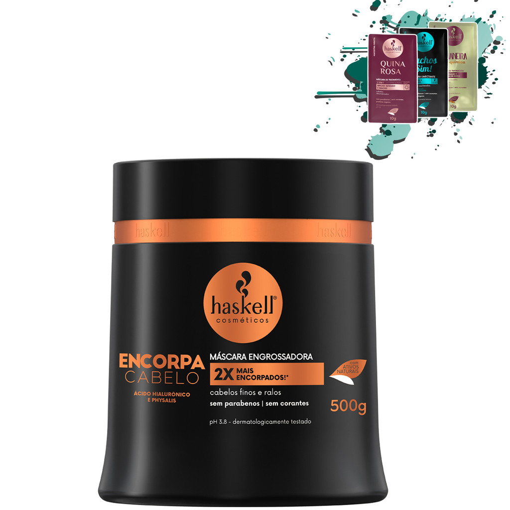 Máscara Encorpa Cabelo 500gr Haskell em Oferta na Shopee