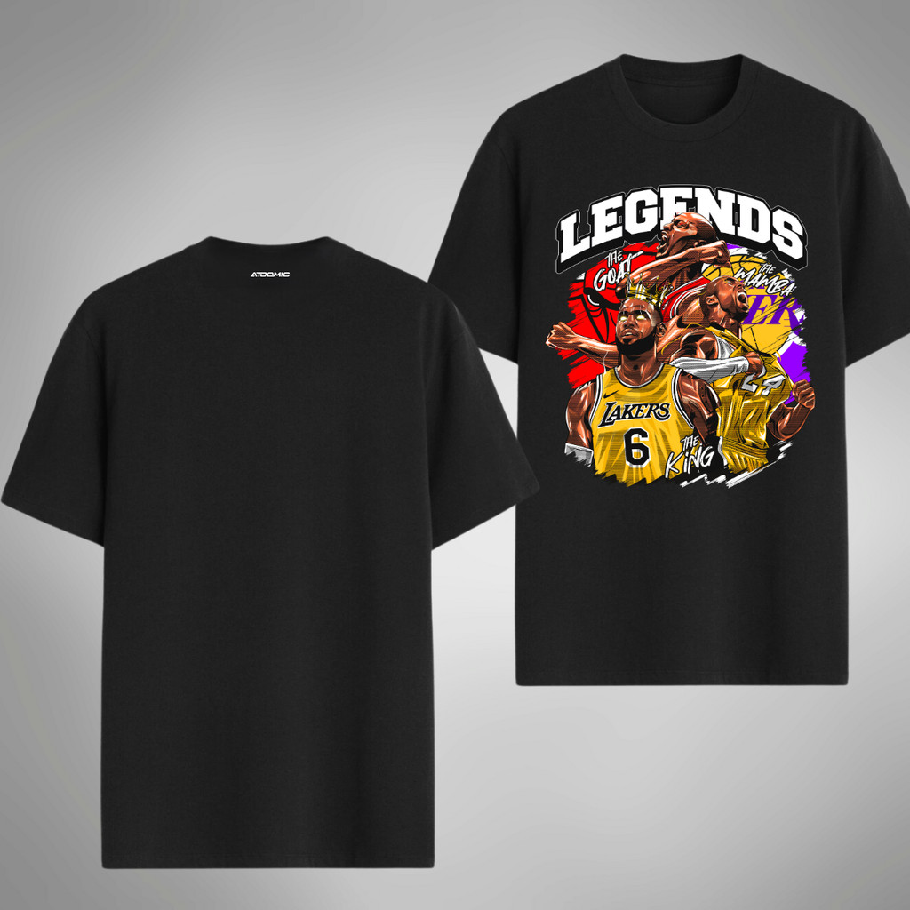 Camiseta Unissex LEGENDS Algodão Premium Casual Algodão 30.1 NBA 07 Camiseta Estampa NBA Camisa