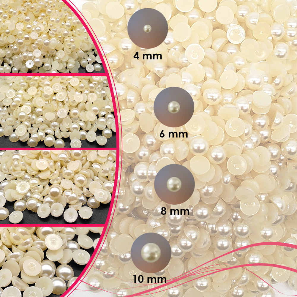 Kit Meia Pérola 4mm 6mm 8mm E 10mm Para Artesanato em Oferta na Shopee