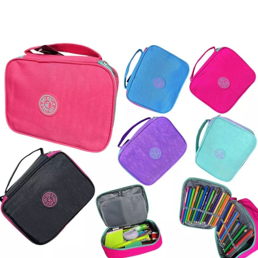 Estojo de Nylon Unissex Grande Capacidade Com Alça de Mão em Oferta na Shopee