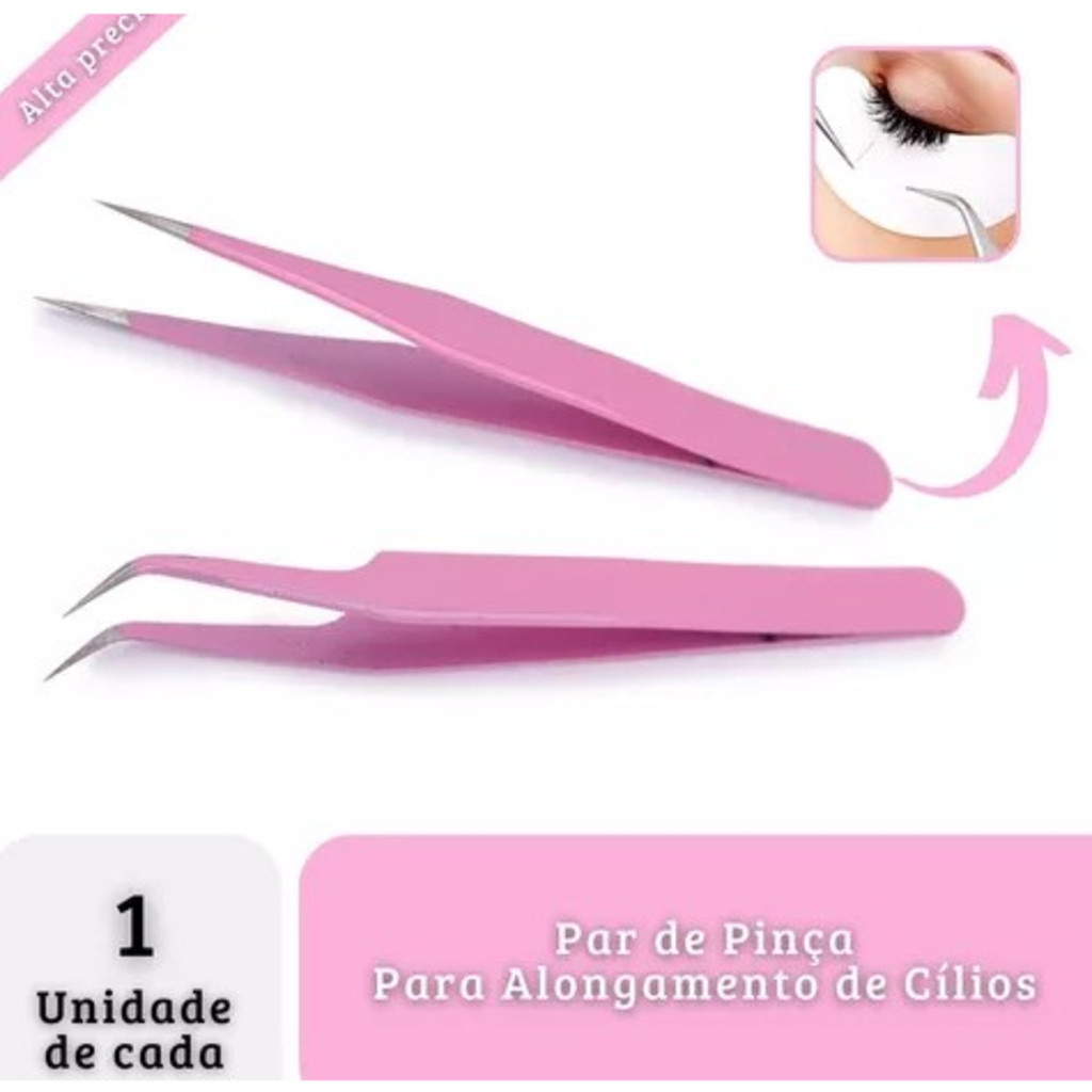 Pinça Curva De Precisão Para Alongamento Cílios Extensão em Oferta na Shopee