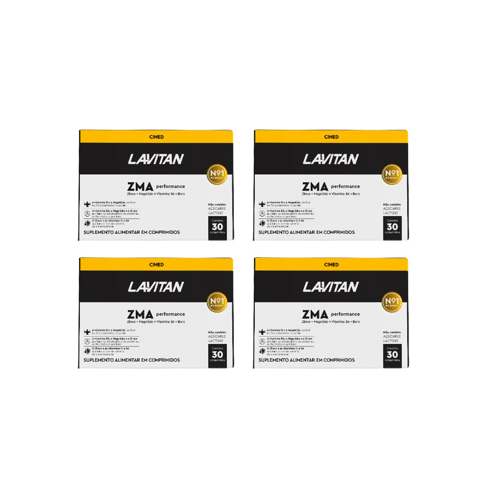 Kit 4 Lavitan ZMA Performance Homem - 30 Caps - Cimed em Oferta na Shopee