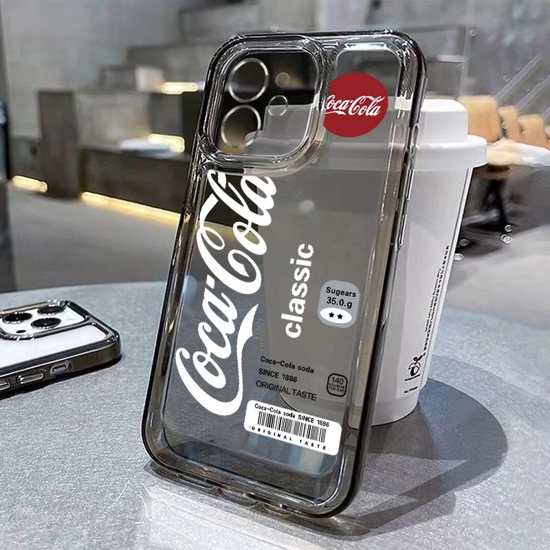 Capa de telefone com logotipo Coca-cola adequada para iPhone 11 12 13 14 15 16 Promax Plus Capa macia transparente à pro em Oferta na Shopee