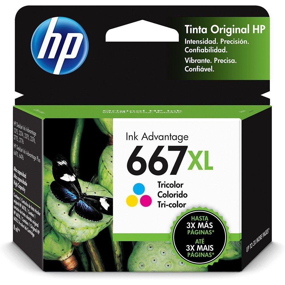 Cartucho HP 667XL Advantage Tricolor 3YM80AB - Computers & Accessories