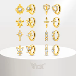 Brincos De Argola Cúbicos De Zircônia Delicada Vnox Para Mulheres , Acessórios De Piercing De Orelha De Círculo Pequeno