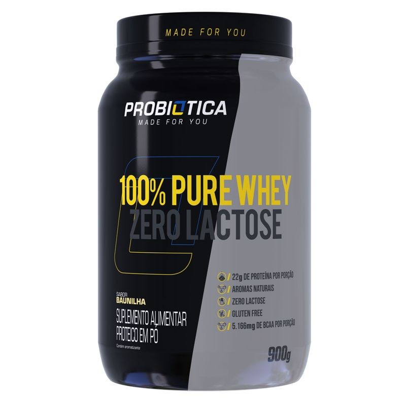 100% WHEY POTE 900G ZERO LACTOSE PROBIOTICA