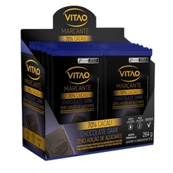 Chocolate 70% Amargo Zero Açúcar Vegano Vitao Marcante - Kit 12 unidades 22G