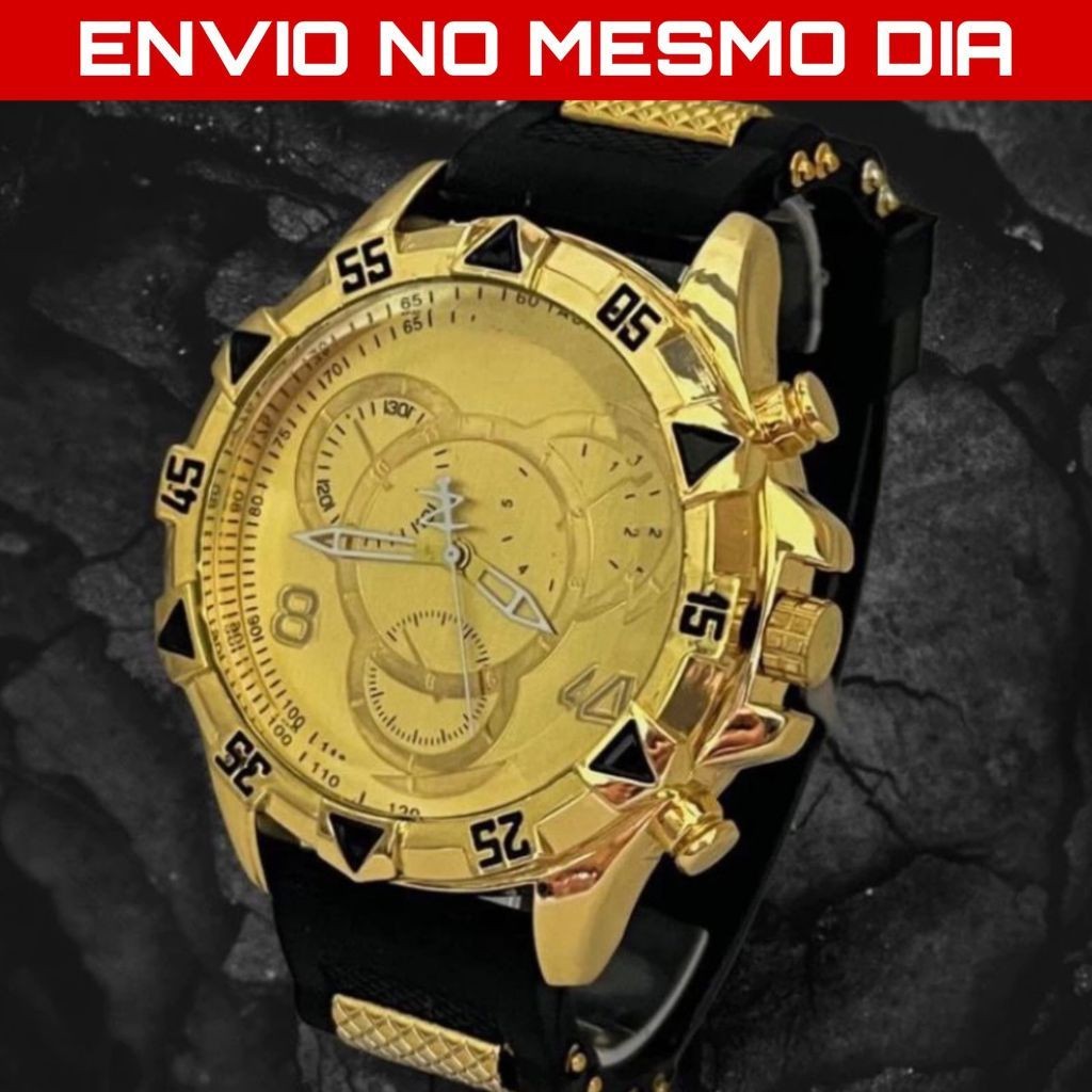 Relógio masculino 18k borracha silicone