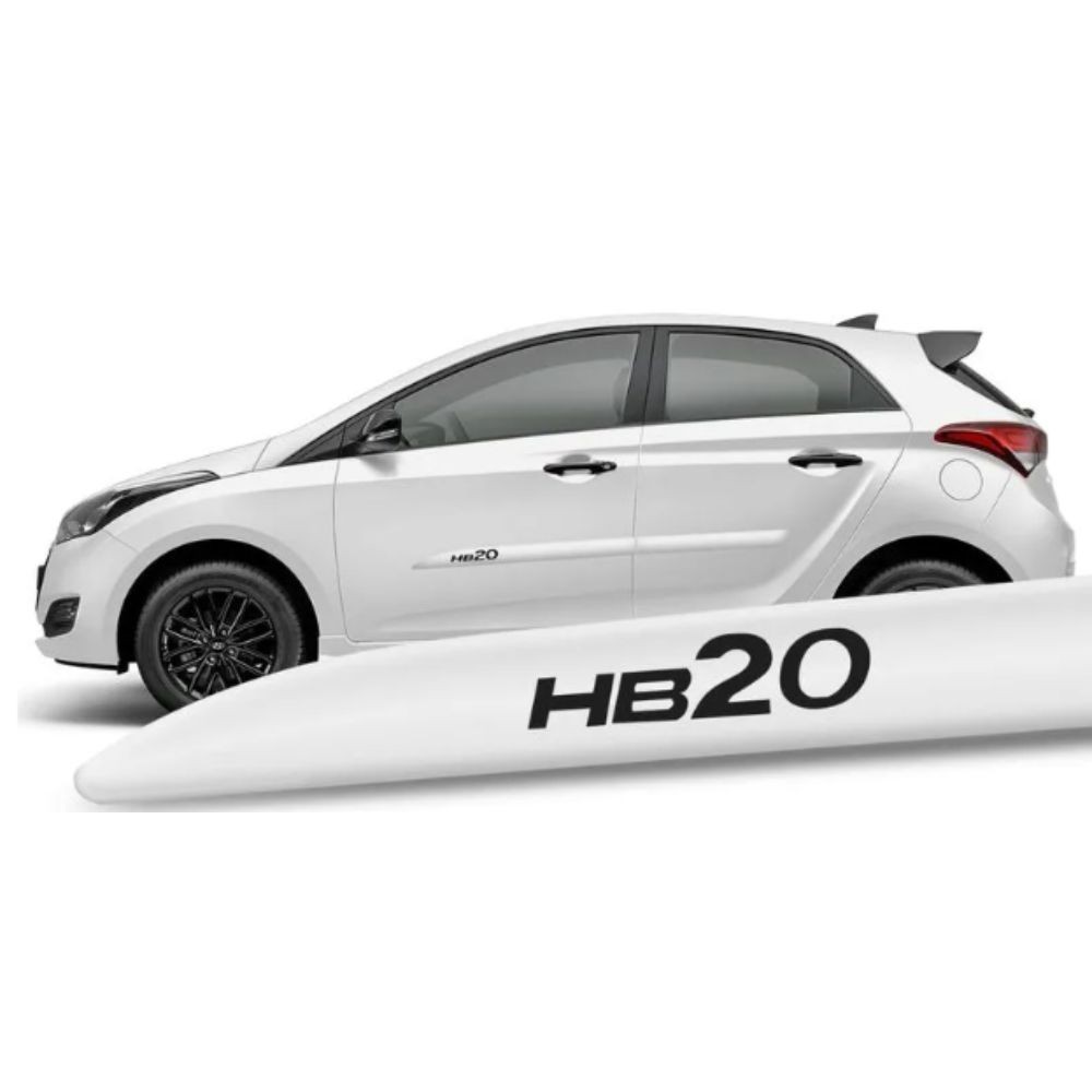 Jogo Friso Lateral HB20 Hatch 2013 Até 2024 Branco Polar Proteção