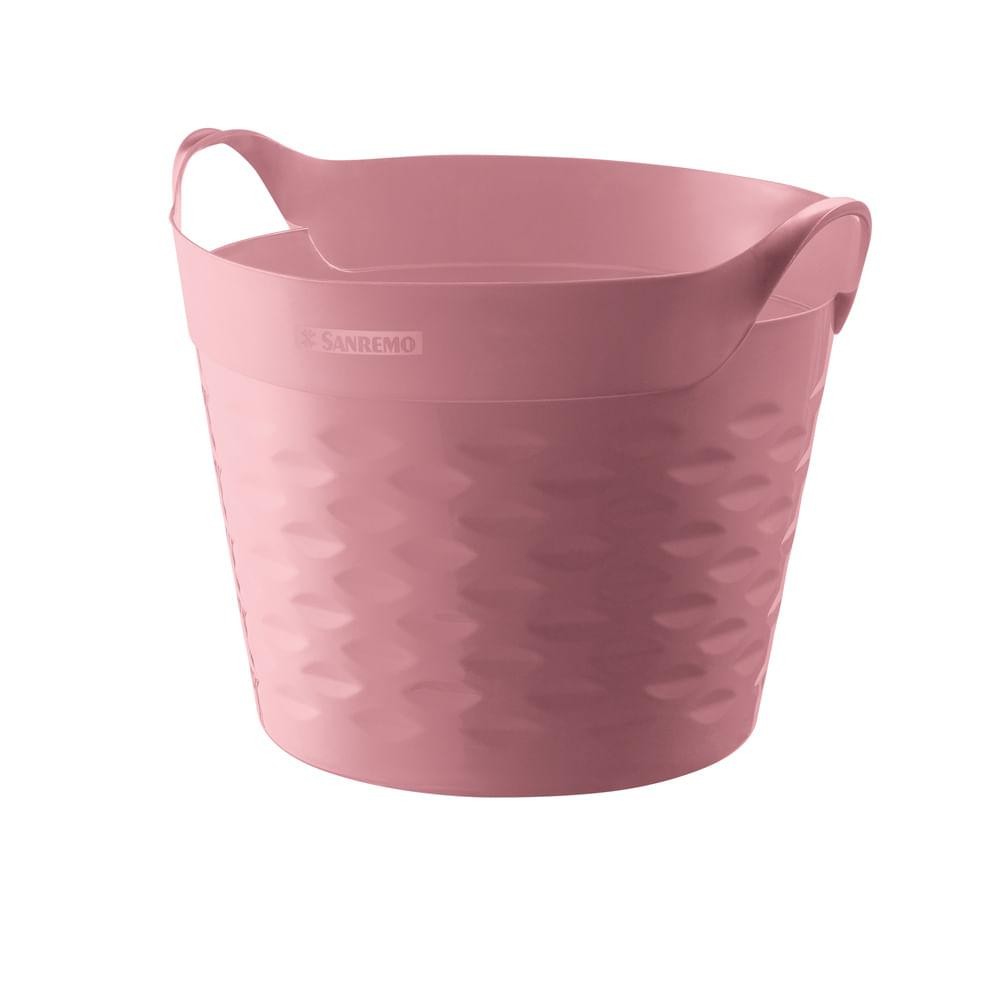 Cesto Organizador Circular Plástico Rosa 20L Moolti Sanremo em Oferta na Shopee