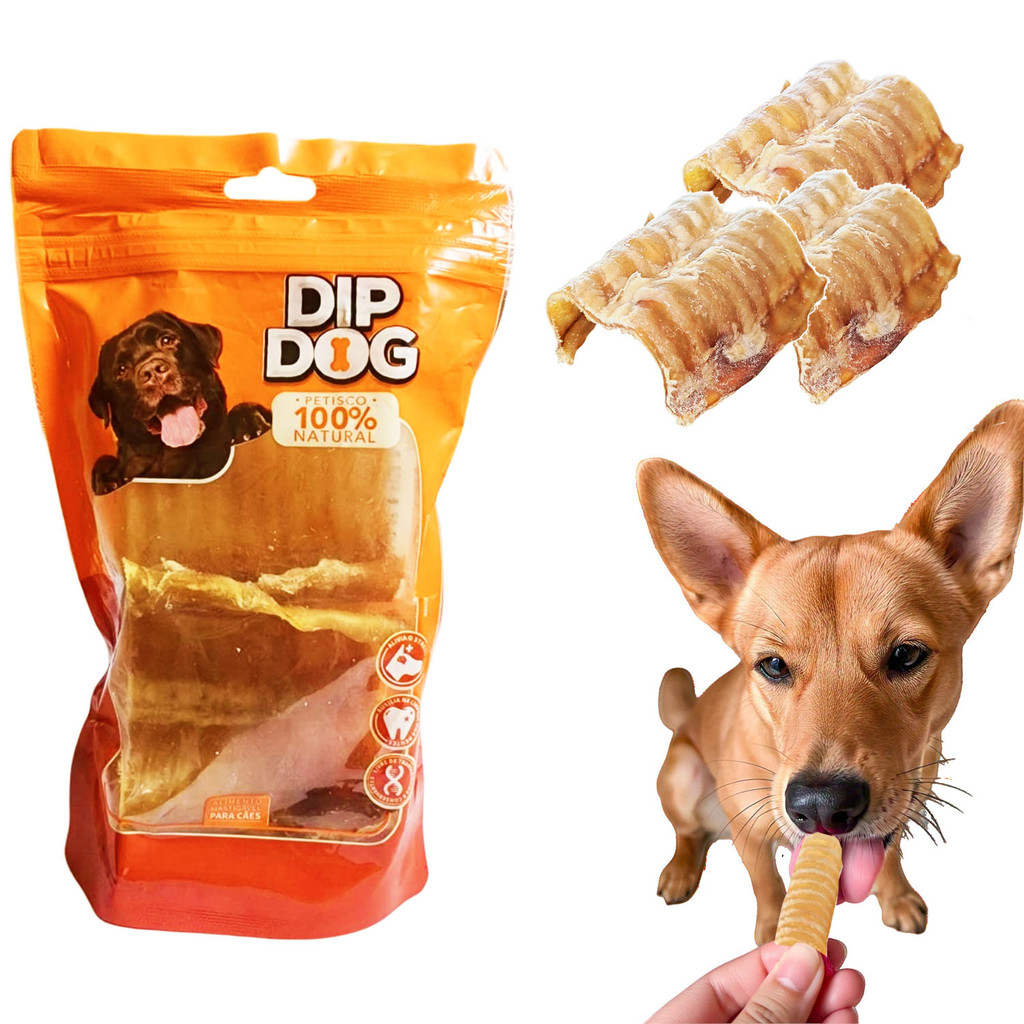 Petisco Natural Cachorro Traqueia Bovina Mordedor Cães 50g