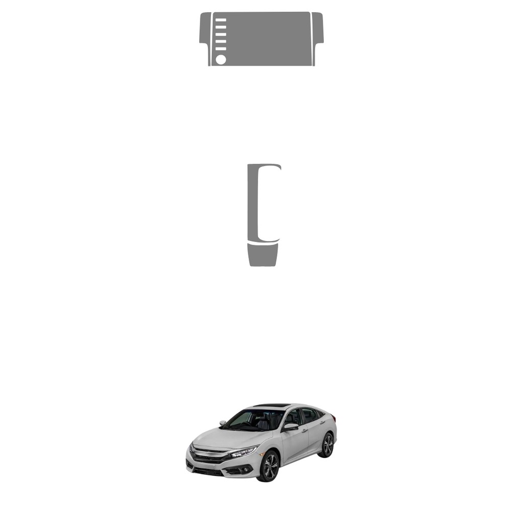 Película PPF Proteção Kit Console Central Multimídia Honda Civic Flexone 2021 Transparente TPU