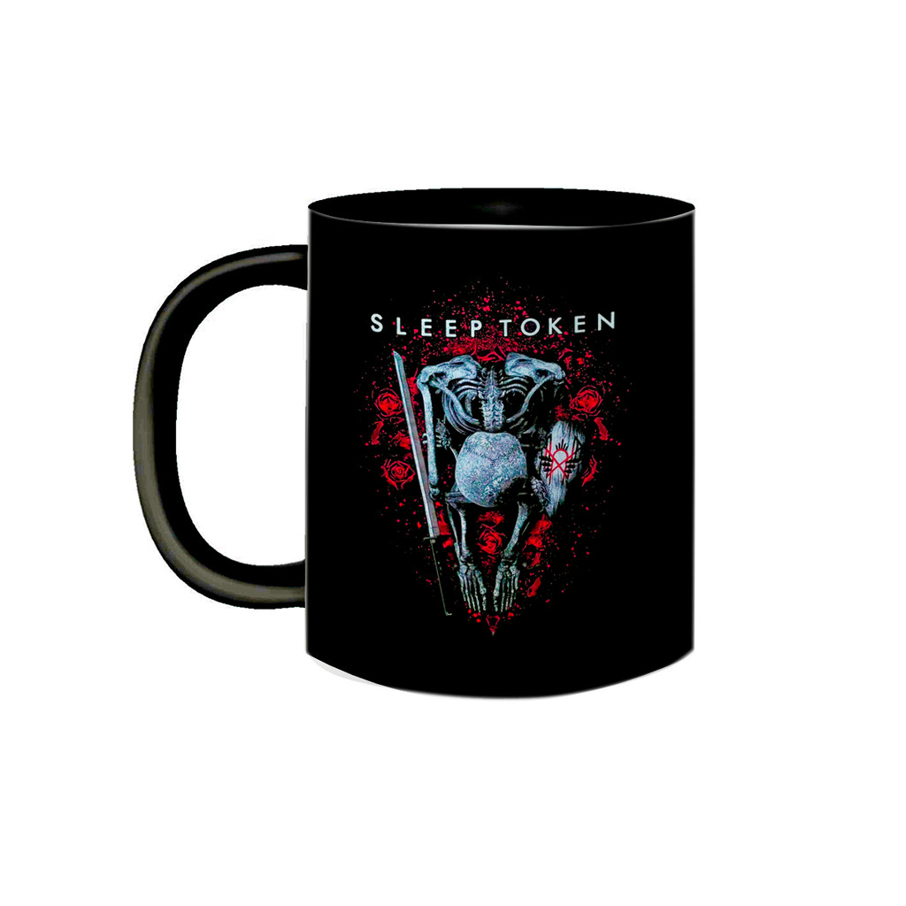 Caneca de Porcelana Rock Preta Banda Sleep Token Symbols Metal Prog