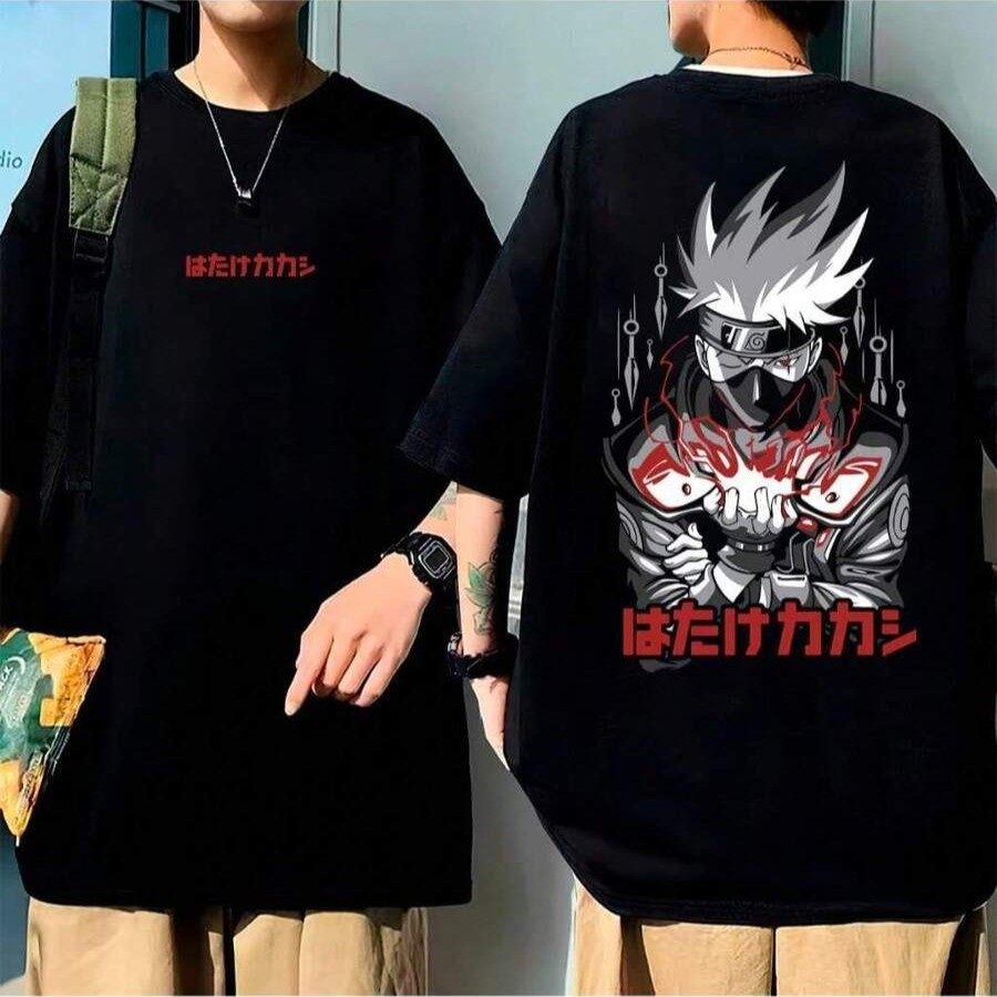 Camiseta Anime Manga Kakashi Narutoo Unissex Masculino Algodão Top Premium Streetwear Lançamento