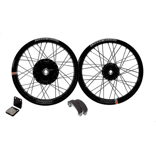 Jogo Roda Three Heads Preto Titan 150 Disco - Lona + Pastilh