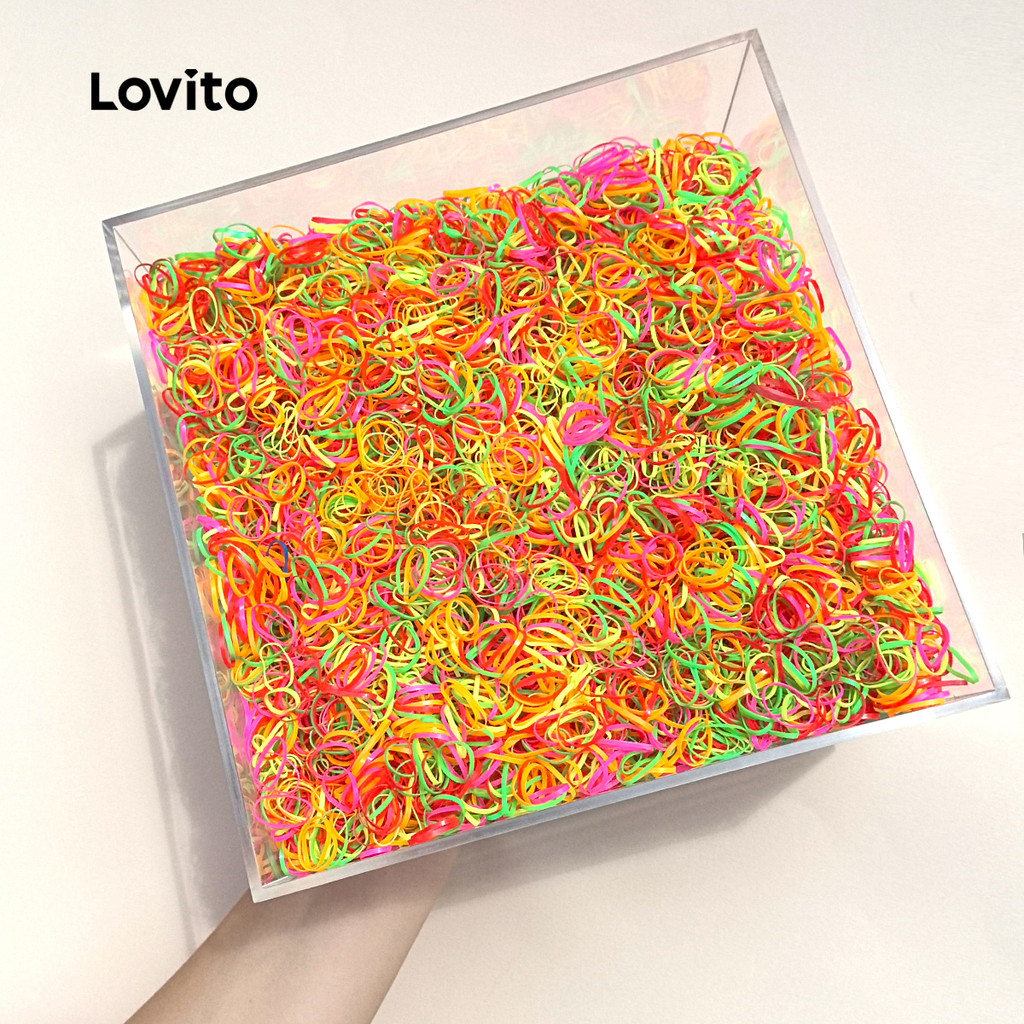 Lovito Laços De Cabelo Casuais Lisos Em Cor Macaron Para Bebês E Crianças LCS099066 em Oferta na Shopee