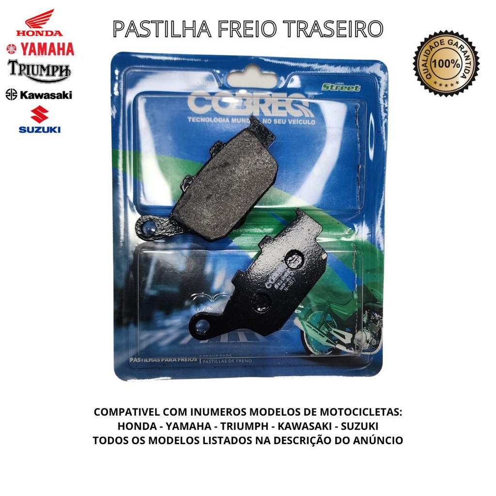 Pastilha Freio Traseiro Cb 300 Xj6 Nc 700 Transalp 700 X Adv 750 - COBREQ