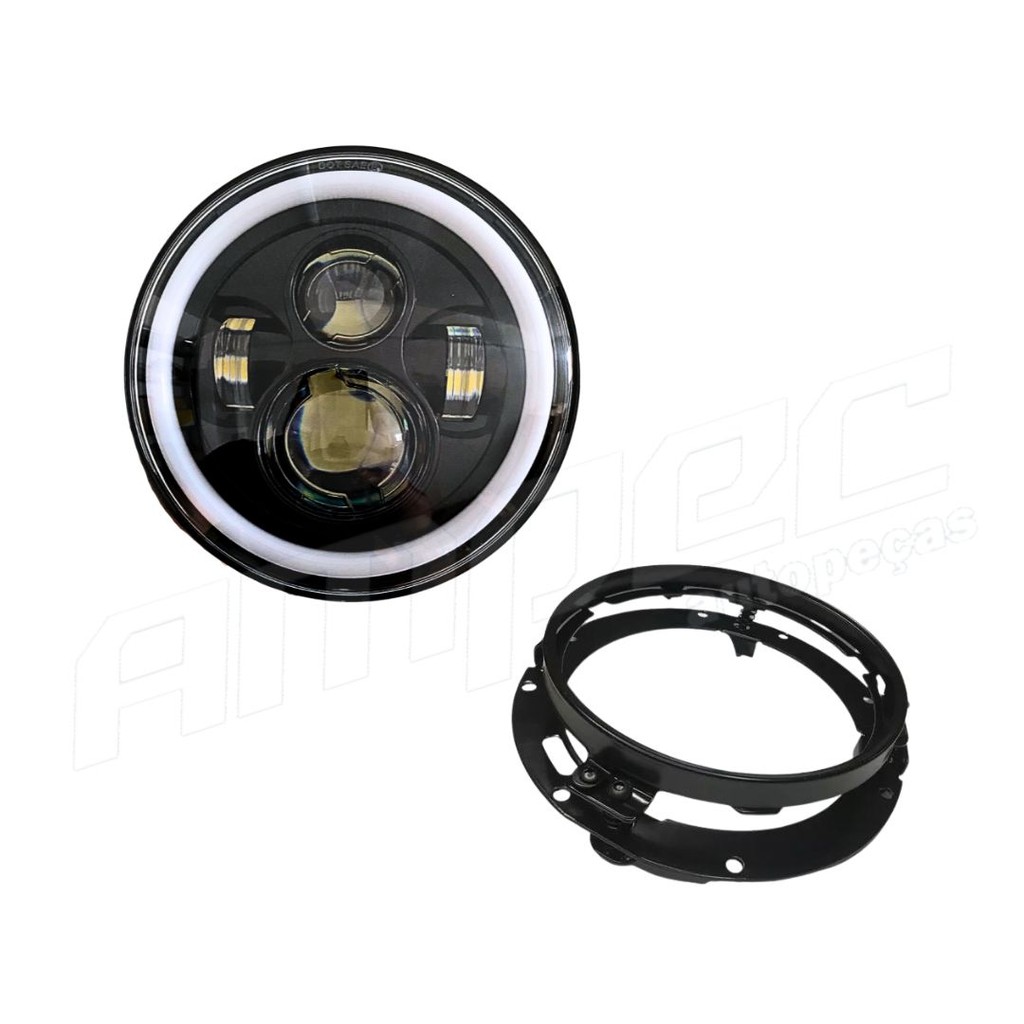 Farol Angel Eyes Led + Suporte Jeep Troller Fusca Kombi - Automobiles