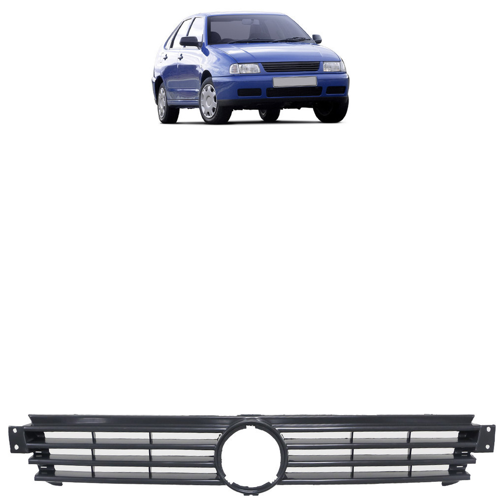 Grade Central Parachoque Dianteiro Polo 1997 1998 1999 2000 2001 Preto Sem Emblema em Oferta na Shopee