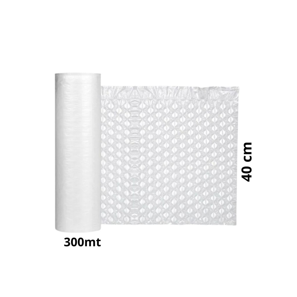 Kit com 2 Refil Bobina Bolha de Ar Colmeia 40cm x 300mt