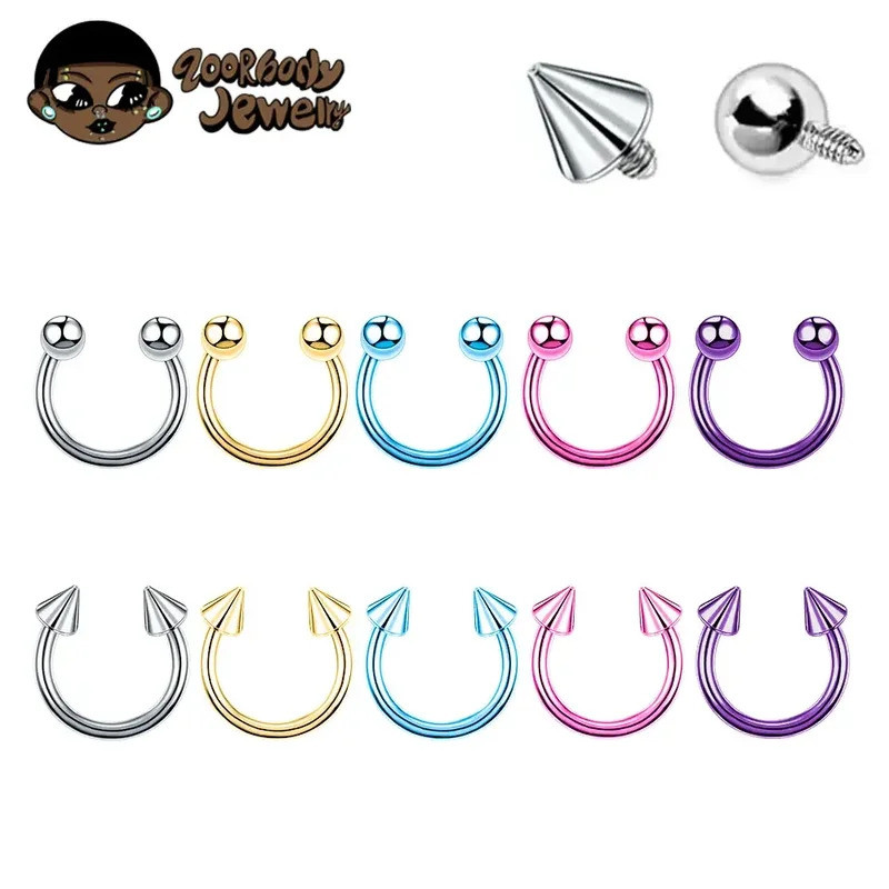 5pcs Piercing Titanio Ferradura Hipoalergênica Para Orelha Septo Daith Boca 6mm 8mm 10mm 12mm em Oferta na Shopee