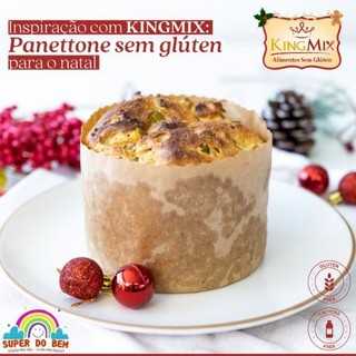 Mistura para Panetone Sem Glúten King Mix 220g | Chocotone Sem Glúten e Sem Leite | Bolo de Frutas