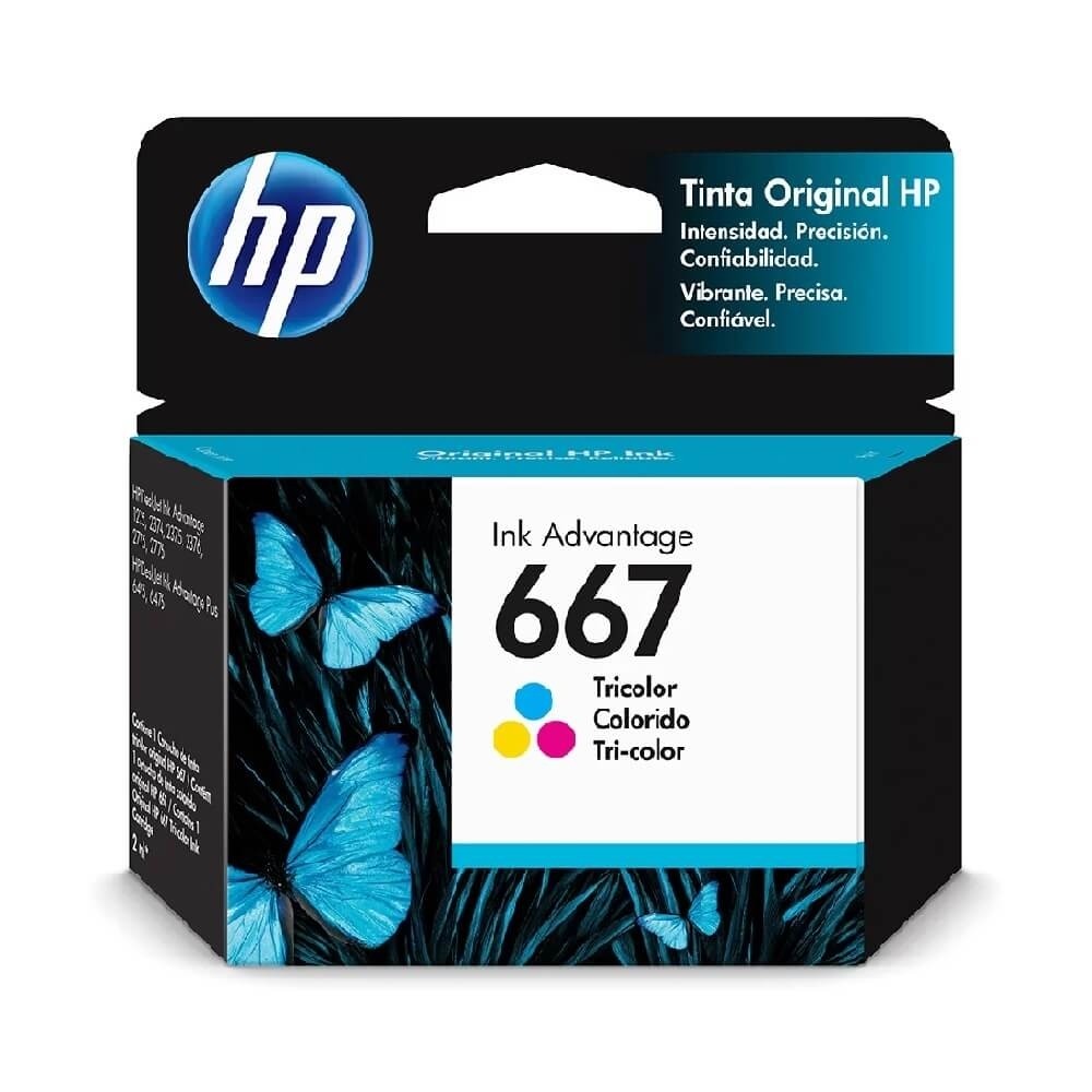 Cartucho de tinta HP 667 Colorido 3YM78AL em Oferta na Shopee