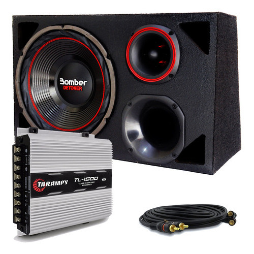 Caixa Som Carro Automotivo Bomber Detoner + Taramps Tl 1500