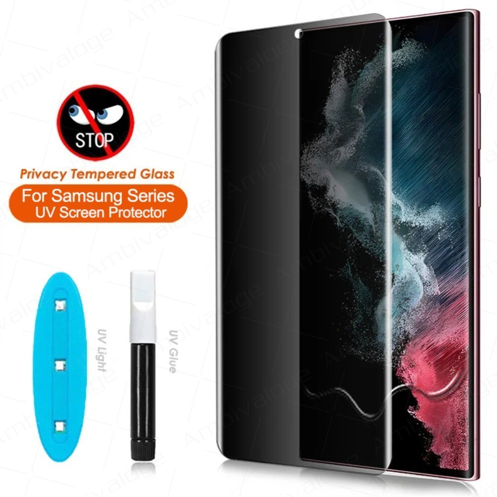 Película Vidro UV Temperado Privacidade Para Samsung Galaxy S8 S9 S10 S20 S21 S22 S23 S24 S25 Note 8 9 10 20 Ultra