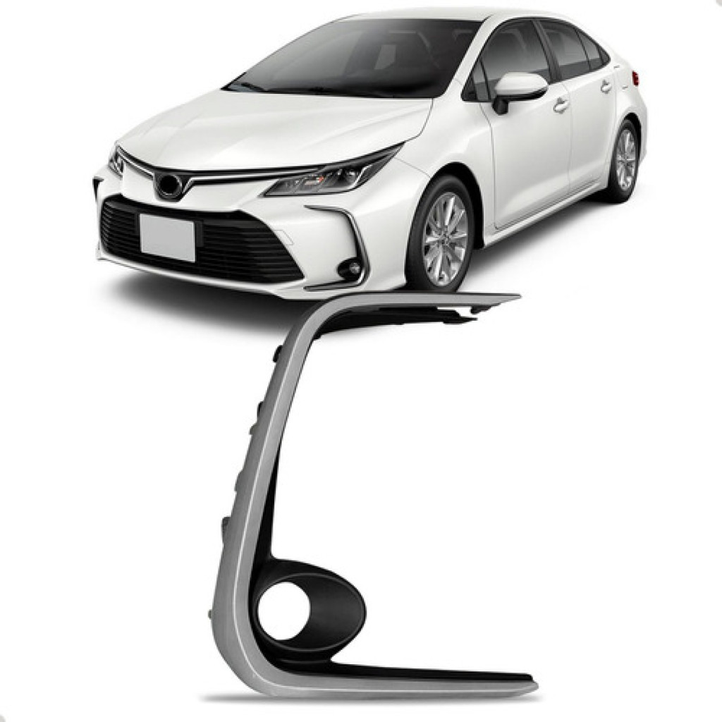 Moldura Milha Corolla 2020 2021 2022 C/ Moldura Cinza