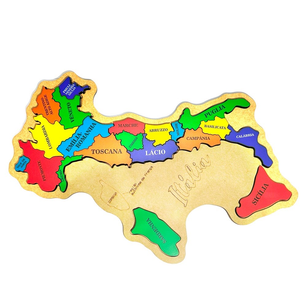 Mapa da Itália Quebra-Cabeça Educativo