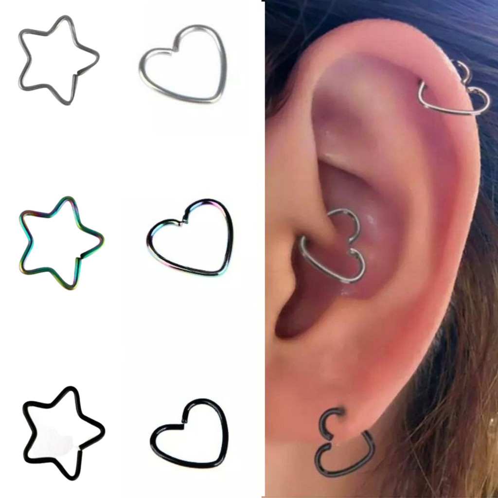 Feeling 316L Piercing Falso Promoção Aço Inox, Coração, Estrela, Orelha,  Helix, Nostril, Aço Cirurgico, Unissex em Oferta na Shopee
