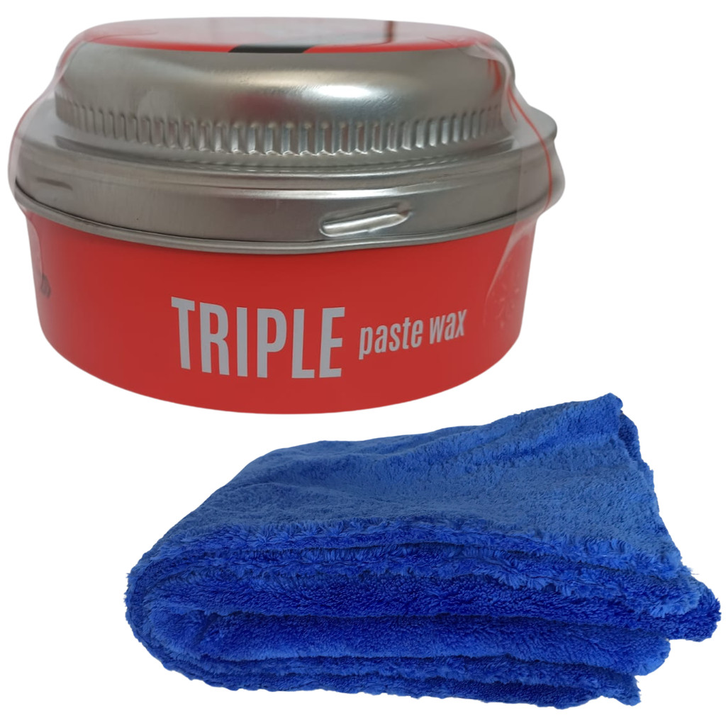 Cera De Carnauba Triple Paste Wax 300g + Microfibra Azul