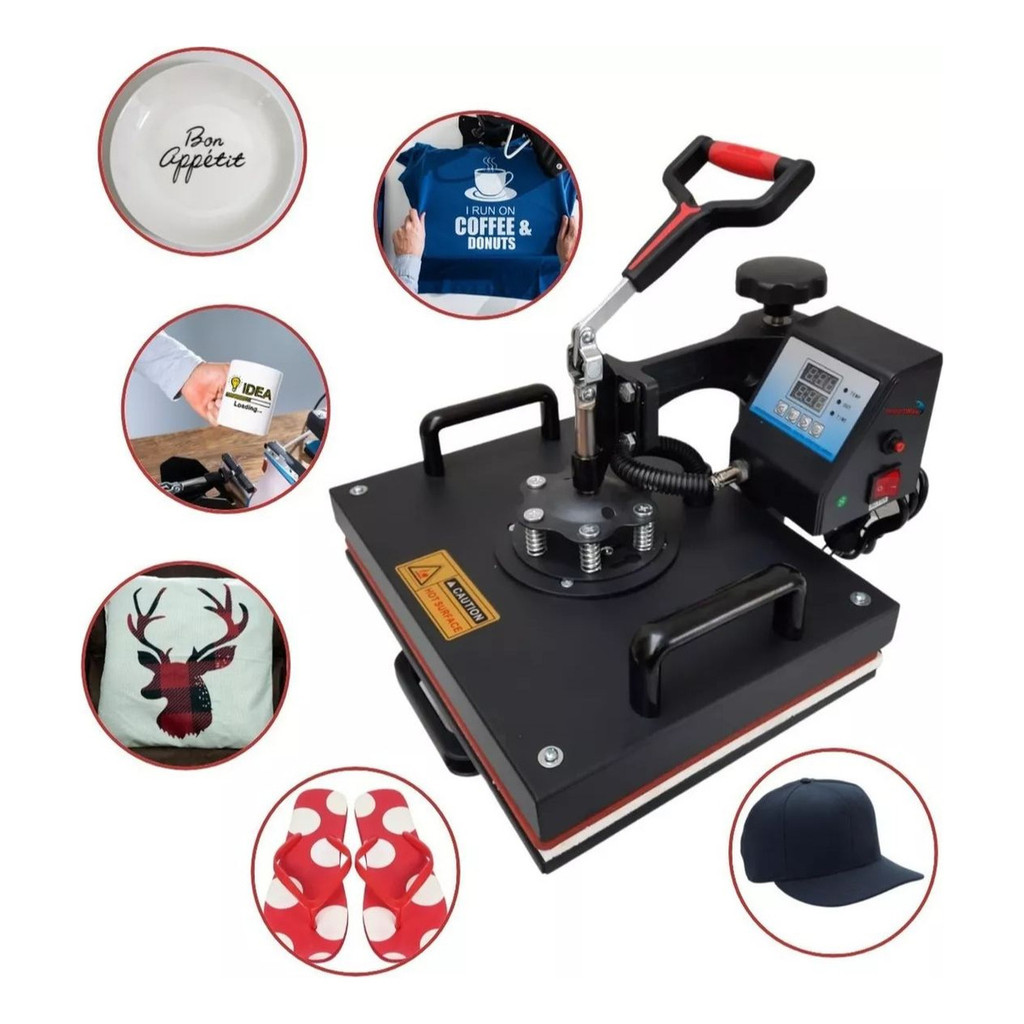 Prensa Térmica IWPTS101 Sublimação 10x1 Caneca Camiseta Boné Chinelo Prato Copo Caneta Transfer Importway Voltagem 110V