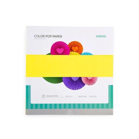 Papel Color Pop Amarelo Fluorescente Mimo - 30,5 x 30,5 cm - 180 g - 25 fls em Oferta na Shopee