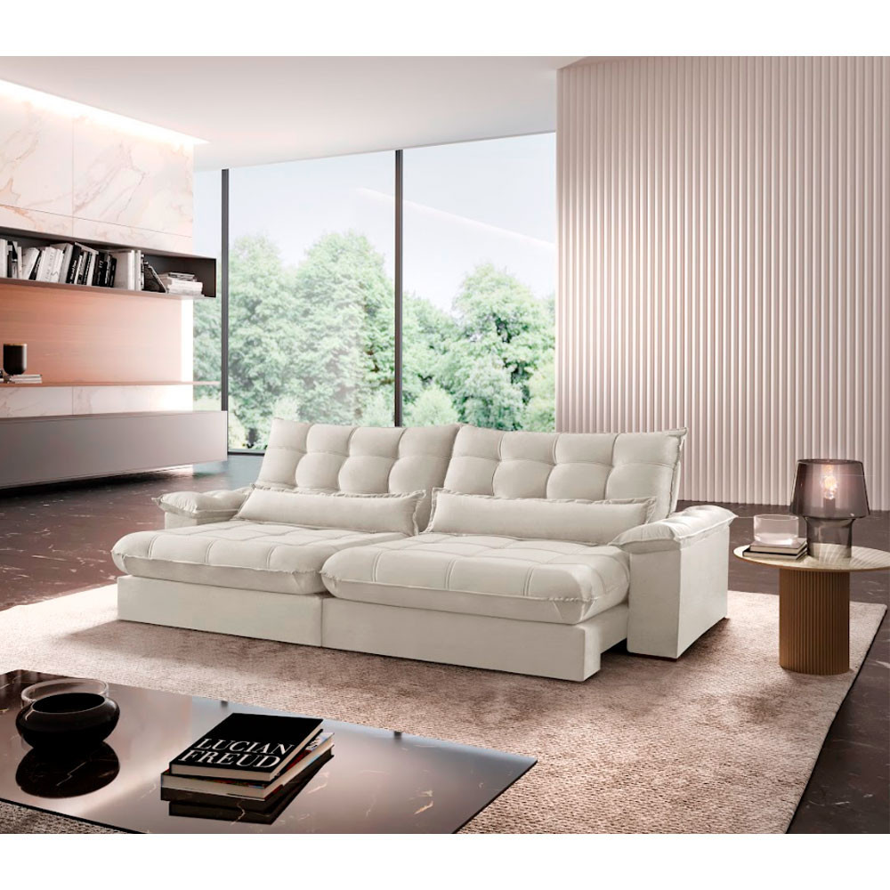 Sofá Classic Linho 02 Módulos 100 cm B25 Meu Sofá Online
