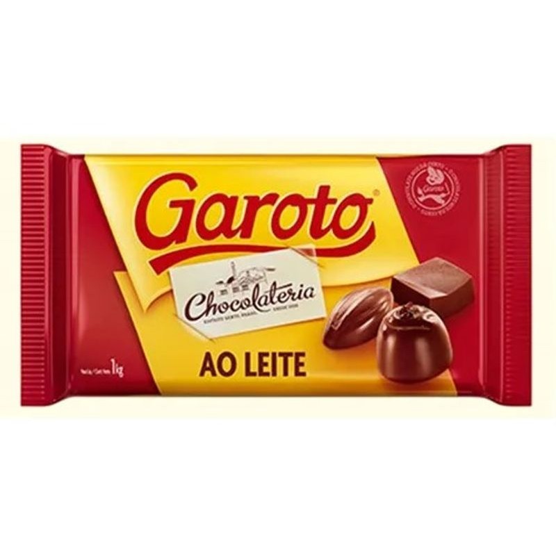 Chocolate Garoto ao Leite Barra 1kg em Oferta na Shopee