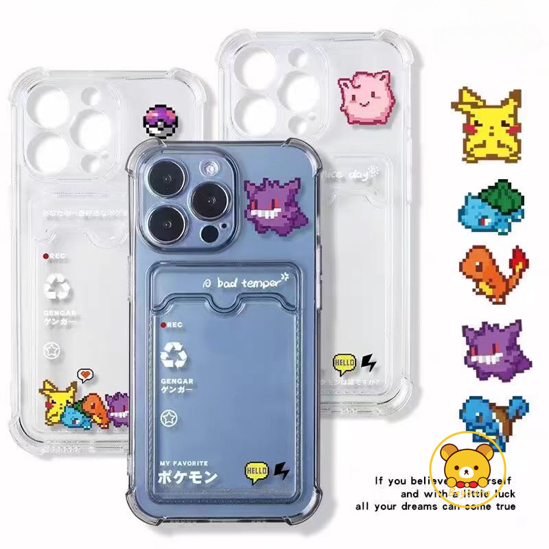 Capa De Telefone Carteira Pikachu Dos Desenhos Animados Para Redmi 14C 14R 13C 13R 12 12C 11A 10C 10 9A 9C 9T Note 9 7 P