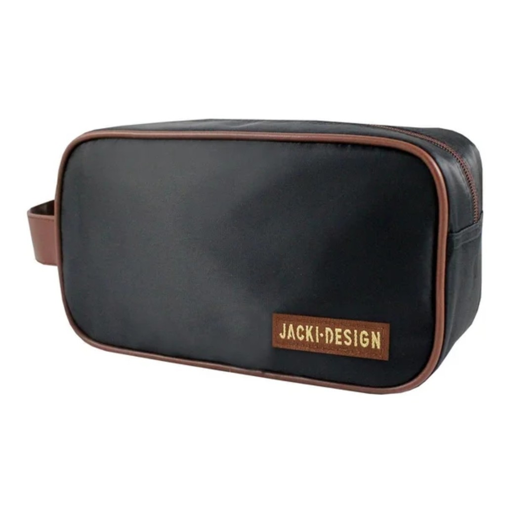 Necessaire Com Alça Lateral Preto Masculina Jacki Design