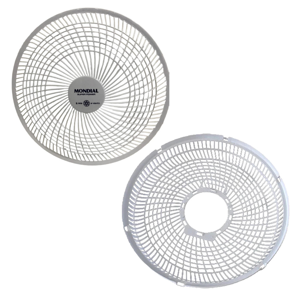 Kit Grade Frontal e Traseira Branca Ventilador Mondial 30cm