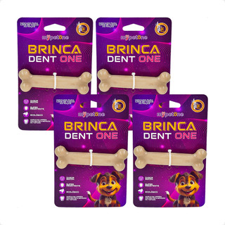 Kit 4 Brinquedo Osso Bamboo Brinca Dent One Sabor Bacon - I - Pequeno em Oferta na Shopee