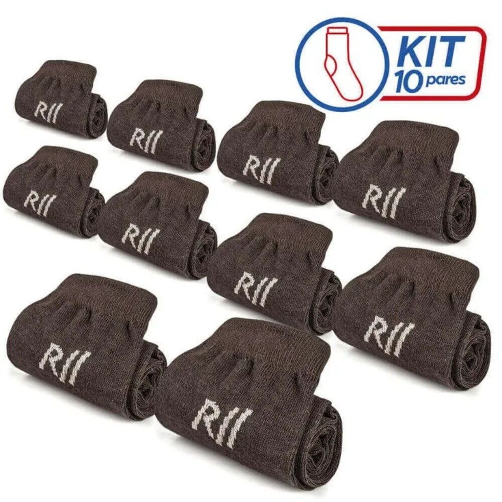Kit 10 Pares Meia Clássica Social Masculina Rafarillo