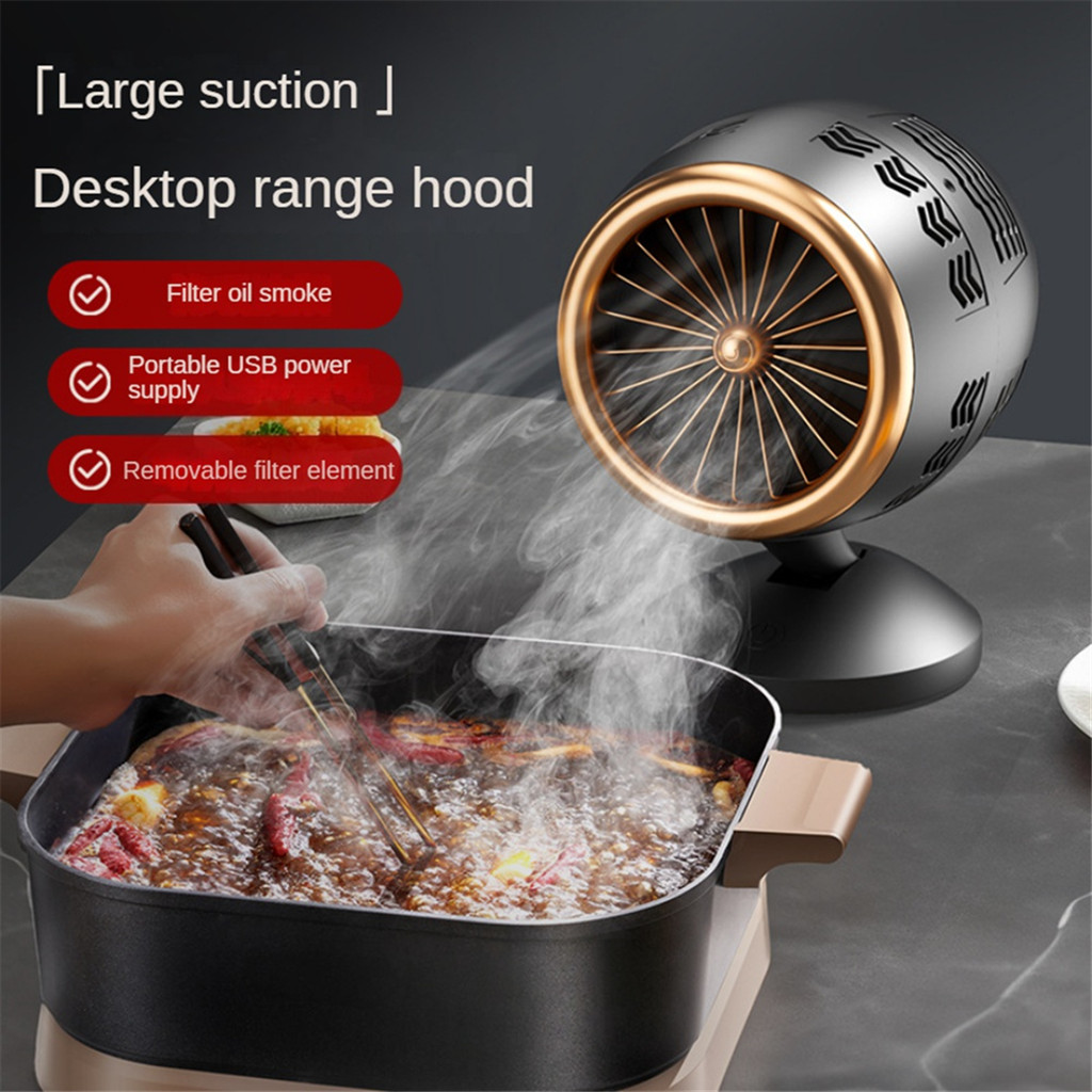 Detalhes do Exaustores De Mesa , Exaustor De Cozinha Portátil Recarregável Por USB Com Filtro Para Churrasco , Panela Quente , Fácil