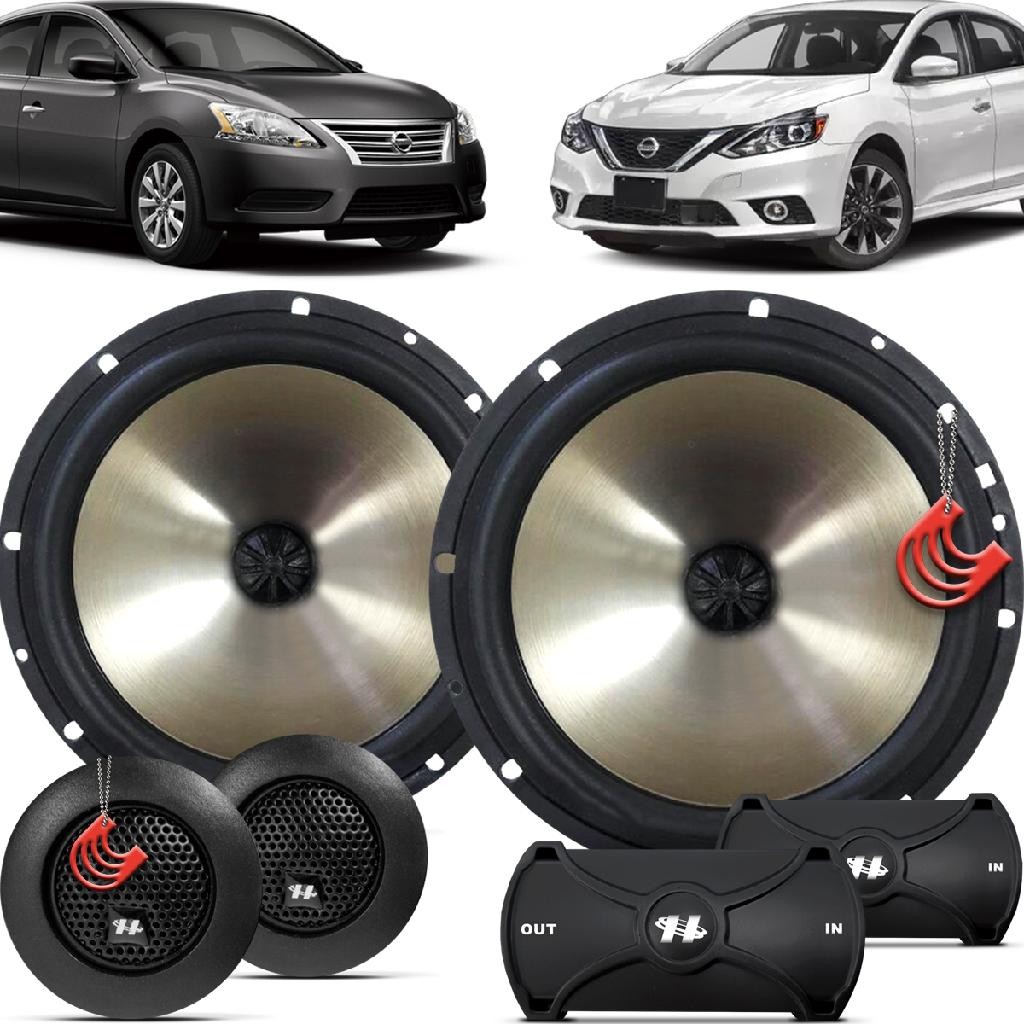 Kit Alto Falantes Dianteiros Nissan Sentra 2014 até 2020 - Hurricane Platino Duas Vias 320w