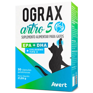 Ograx Artro 5 Suplemento Alimentar para Gatos 30 Cápsulas em Oferta na Shopee